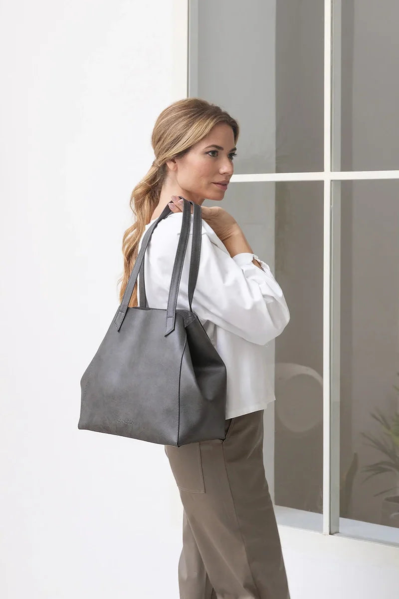 grand sac vegan gris