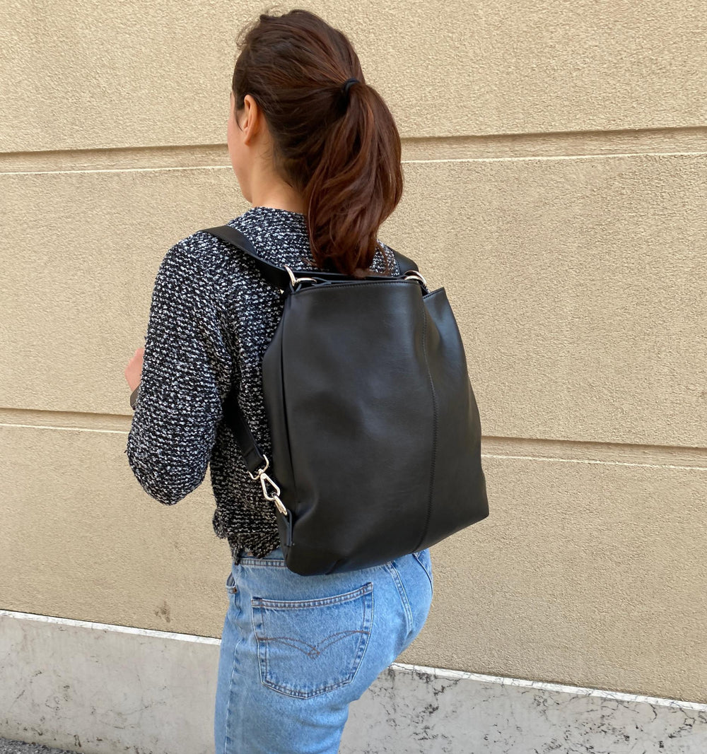 grand sac vegan noir deux en un