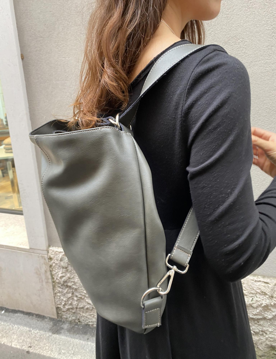 Grand sac vegan deux en un gris
