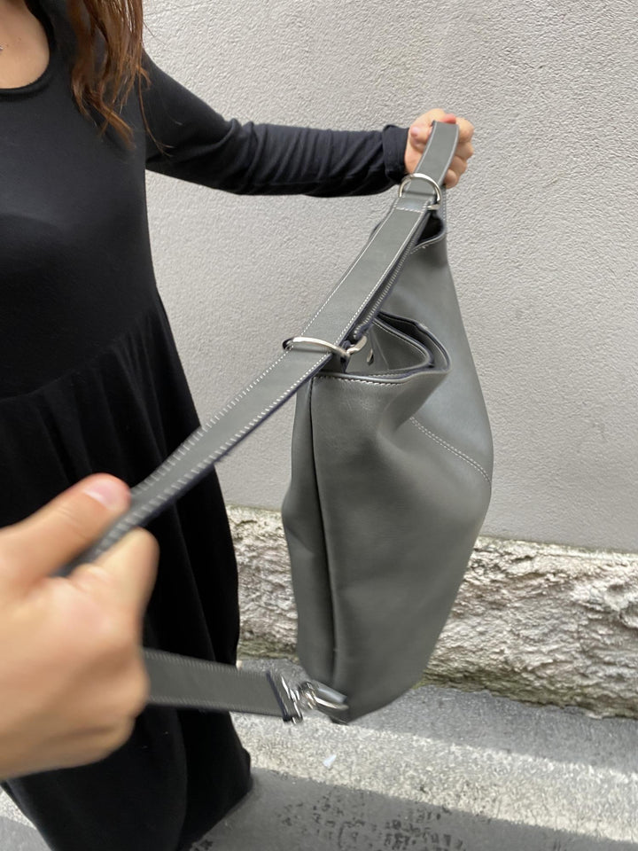 Grand sac vegan deux en un gris