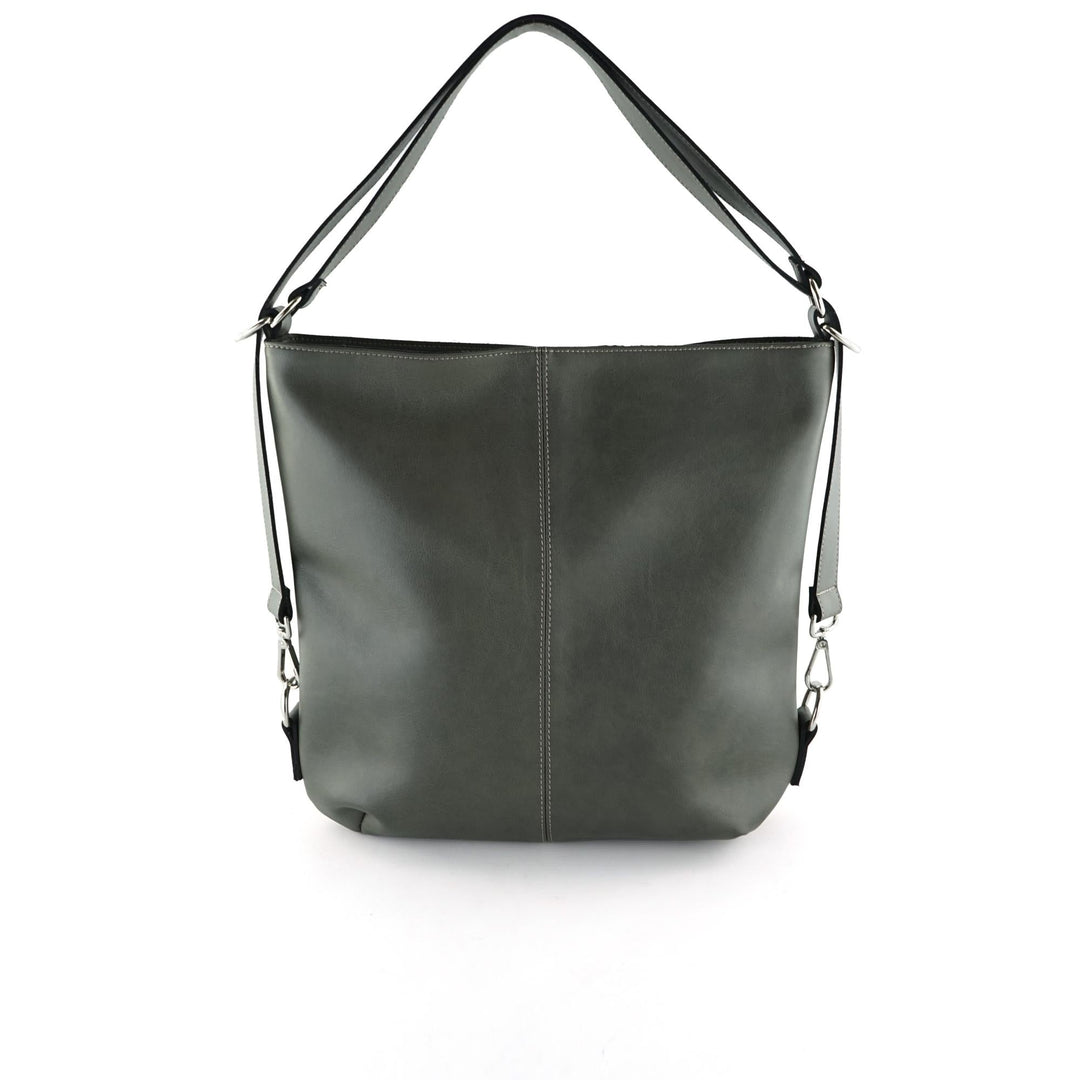 Grand sac vegan deux en un  convertible gris