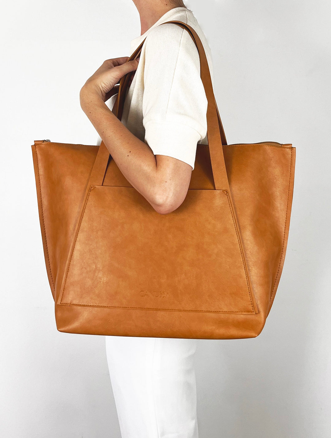 grand sac vegan marron
