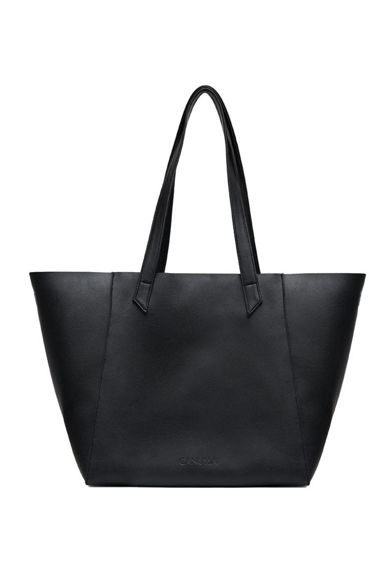 sac cabas noir en cuir vegan
