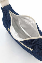 Load image into Gallery viewer, Gisèle half-moon bag in raw denim