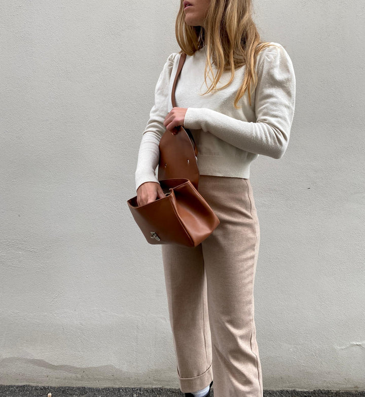 Sac à main vegan en cuir vegan de pomme marron