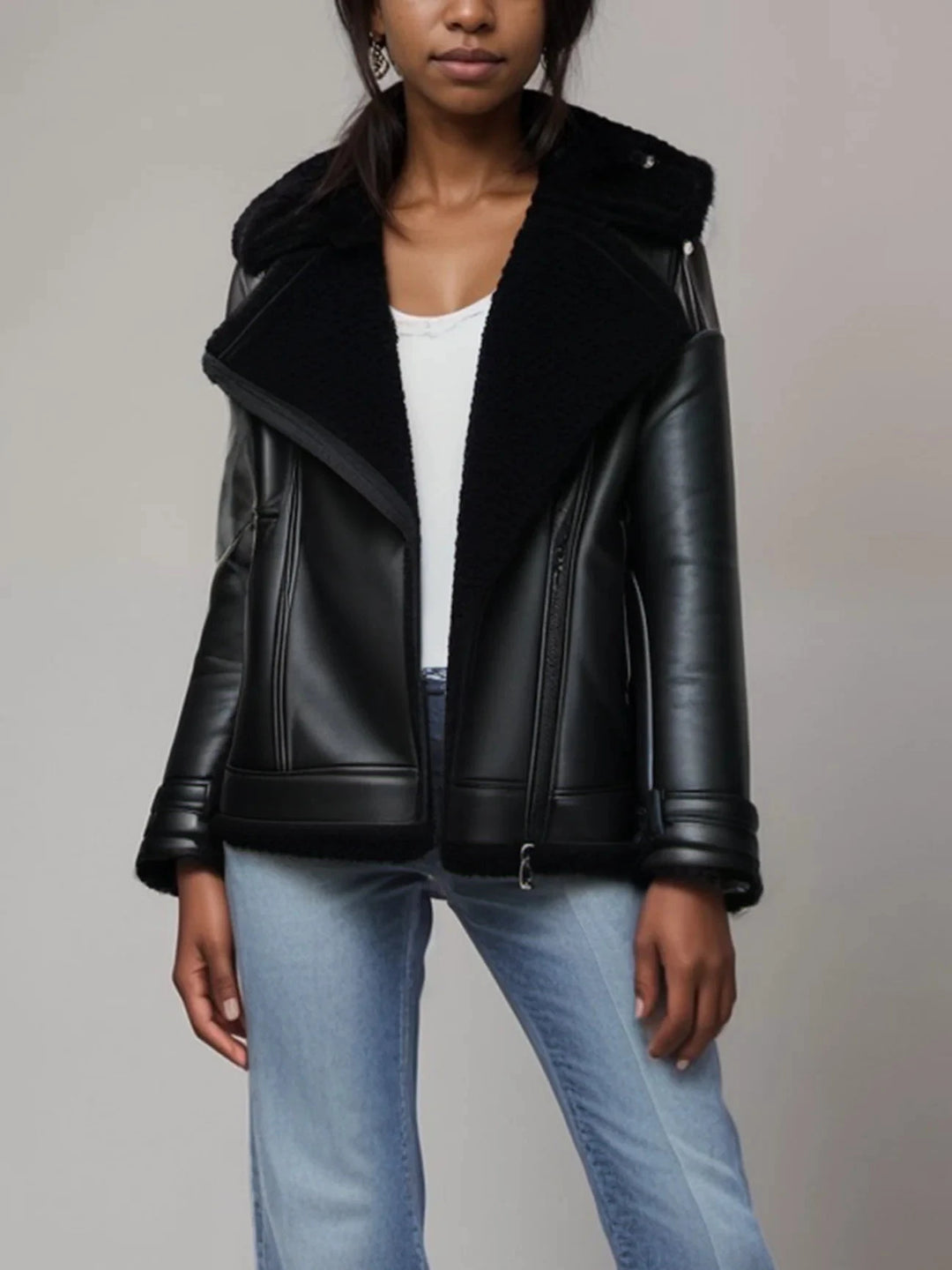 Blouson aviateur oversize Femme - Doublé sherpa recyclé