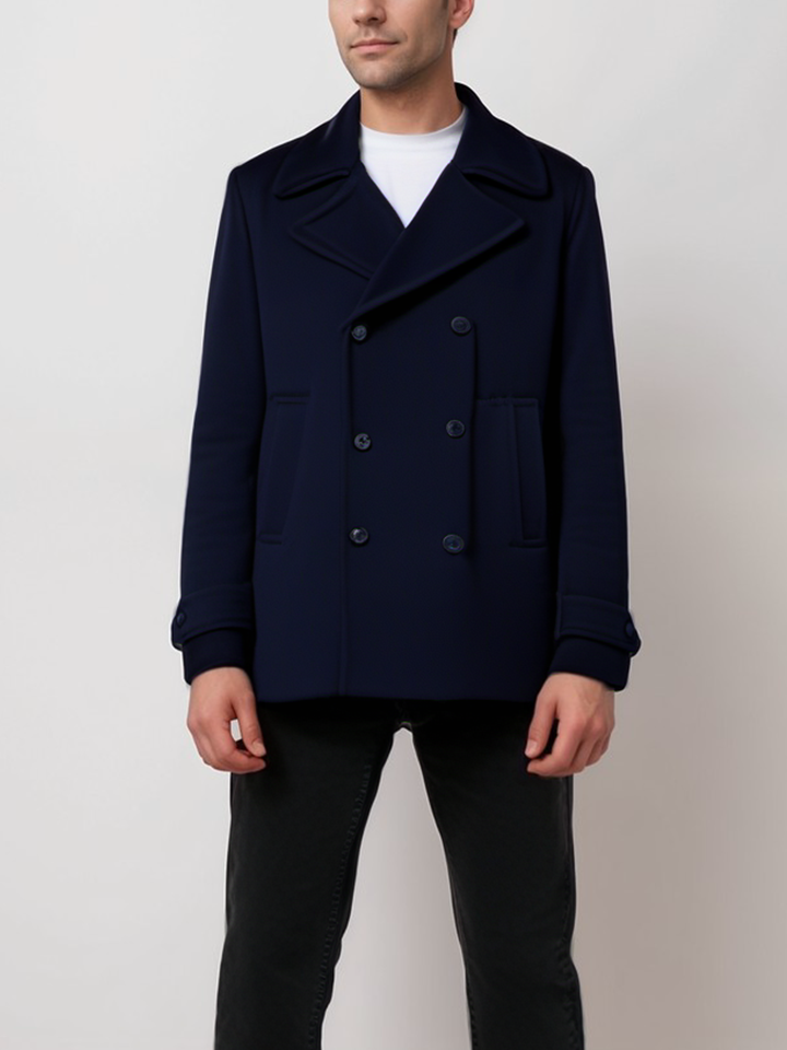 manteau caban homme bleu marine