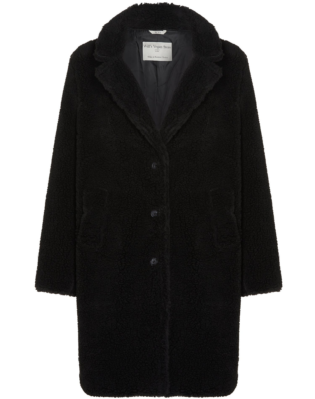 manteau teddy noir eco responsable