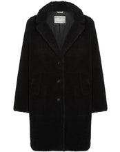 Load image into Gallery viewer, manteau teddy noir eco responsable