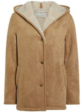 Load image into Gallery viewer, manteau daim vegan doublé shearling