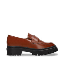 Load image into Gallery viewer, women loafer flat shoes in brown vegan leather | NAE Vegan Shoes