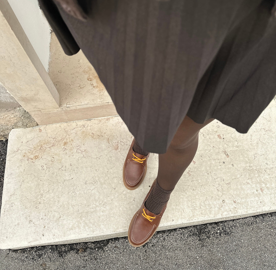 Mocassins bateau vegan Preppy marron