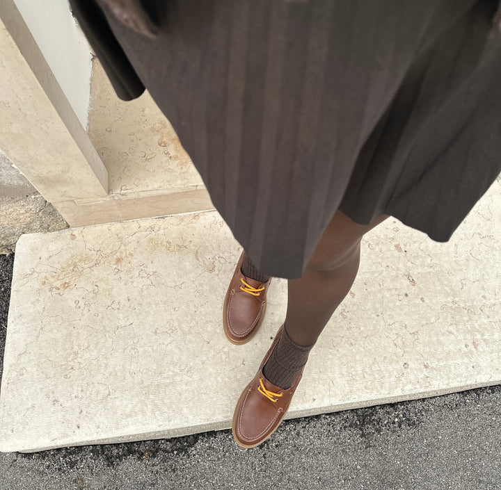 Mocassins bateau vegan Preppy marron