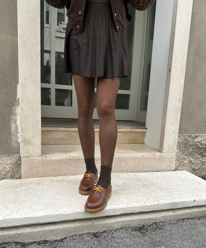 Mocassins bateau vegan Preppy marron