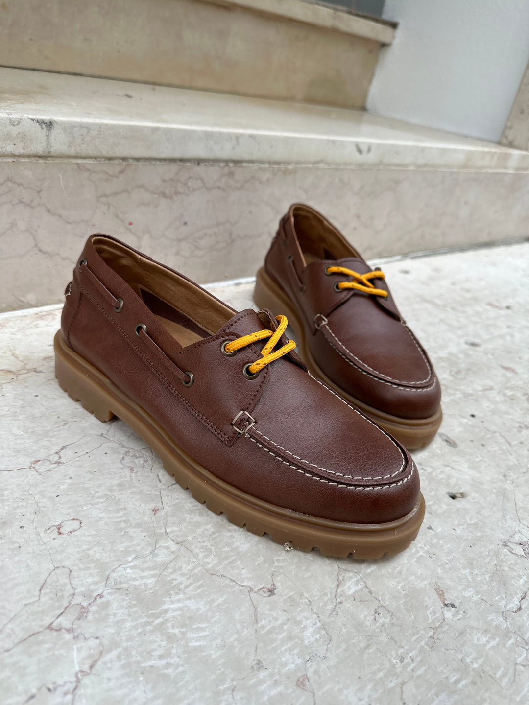 Mocassins bateau vegan Preppy marron