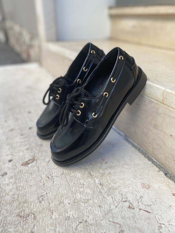 Mocassins bateau vegan Preppy noir