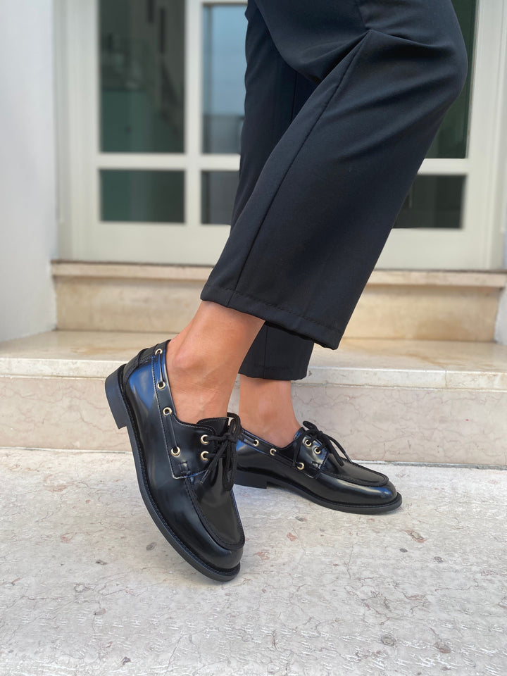 Mocassins bateau vegan Preppy noir