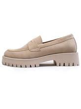 Load image into Gallery viewer, mocassins beige  à semelles épaisses chunky