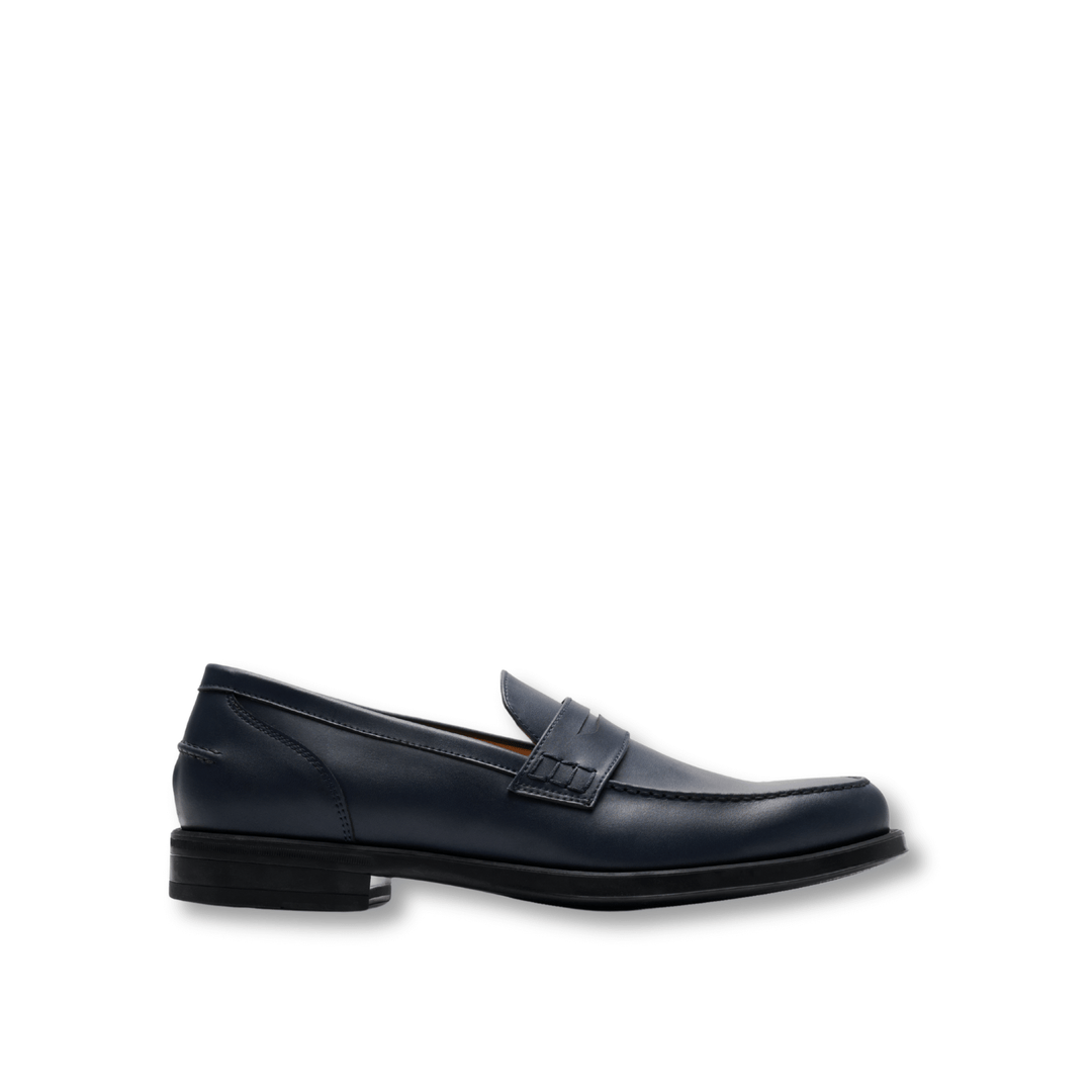 moccassins homme en cuir vegan bleu marine