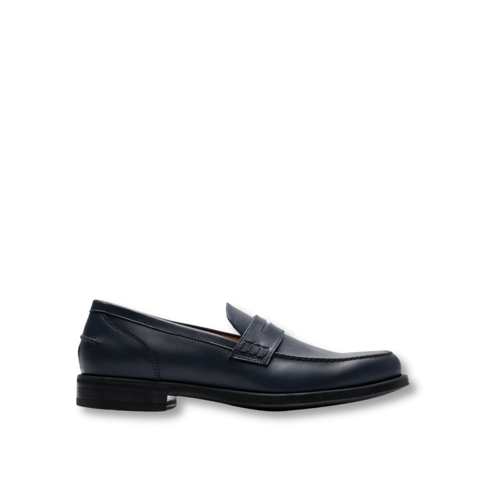 moccassins homme en cuir vegan bleu marine