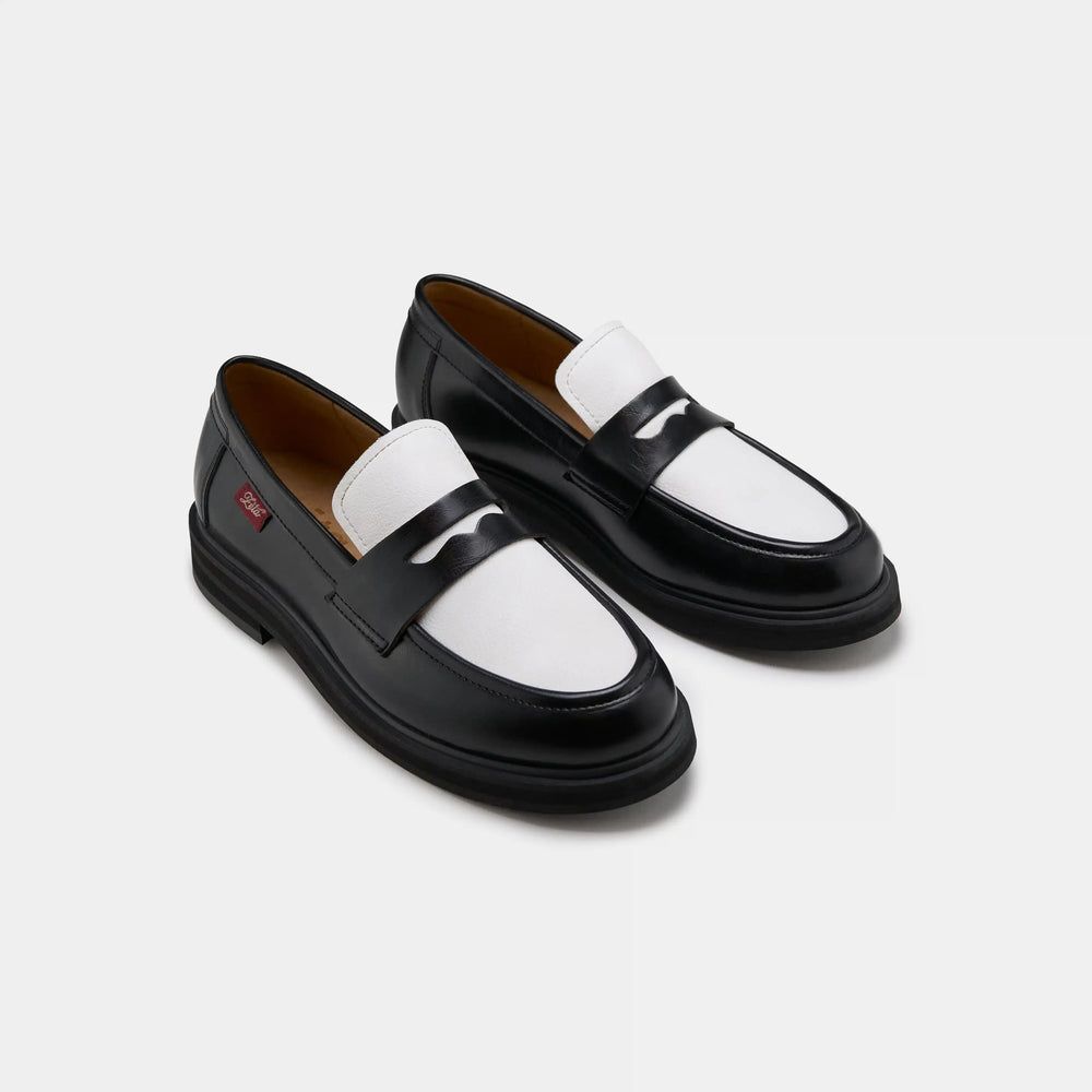 loafers femme blanc et noir