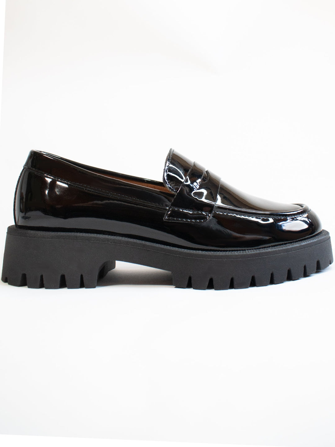 mocassins noirs à semelles épaisses chunky