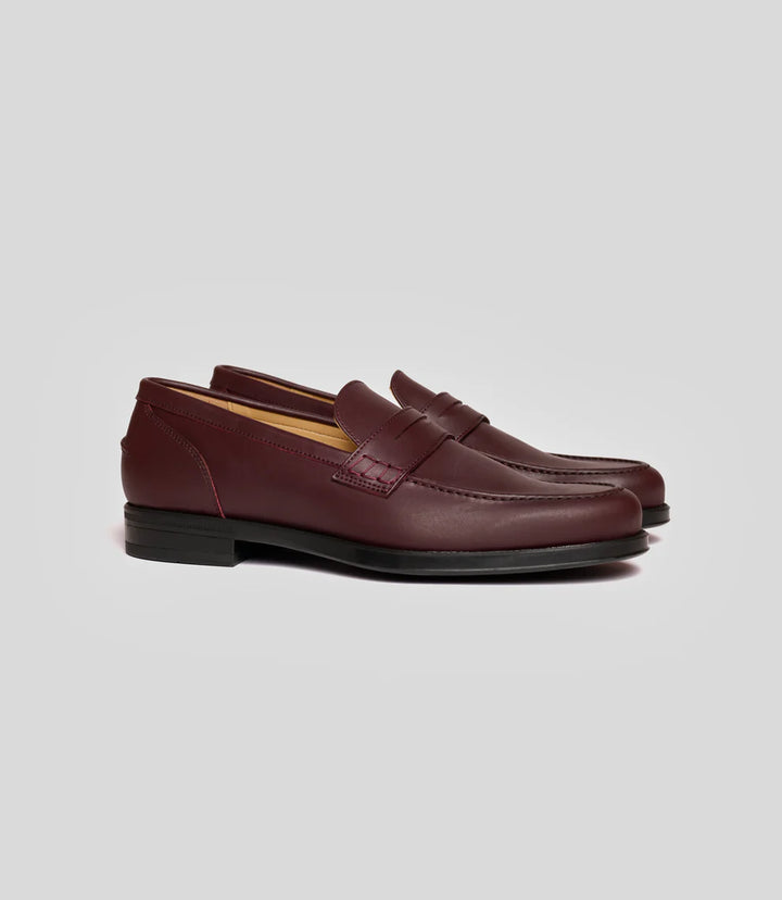 mocassins burgundy vegan homme