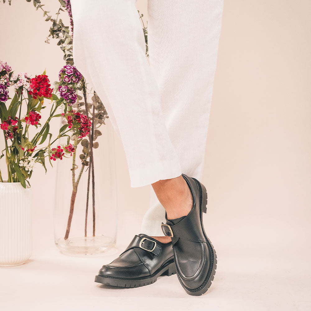 mocassins noirs pour femme