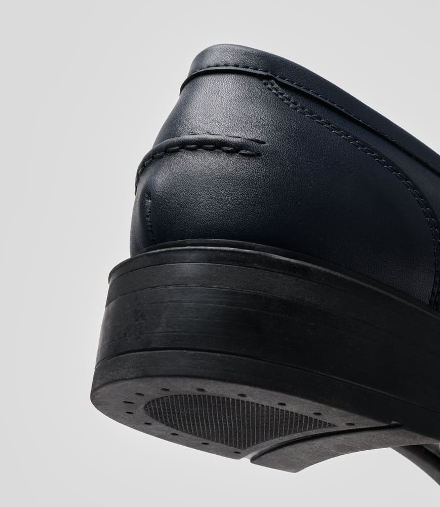 mocassins vegan homme bleu marine