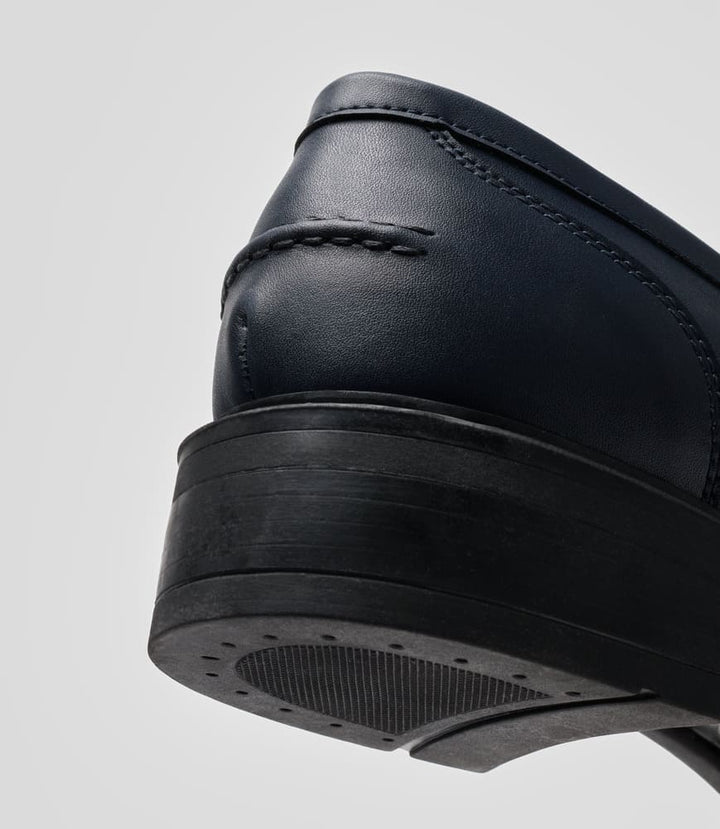 mocassins vegan homme bleu marine