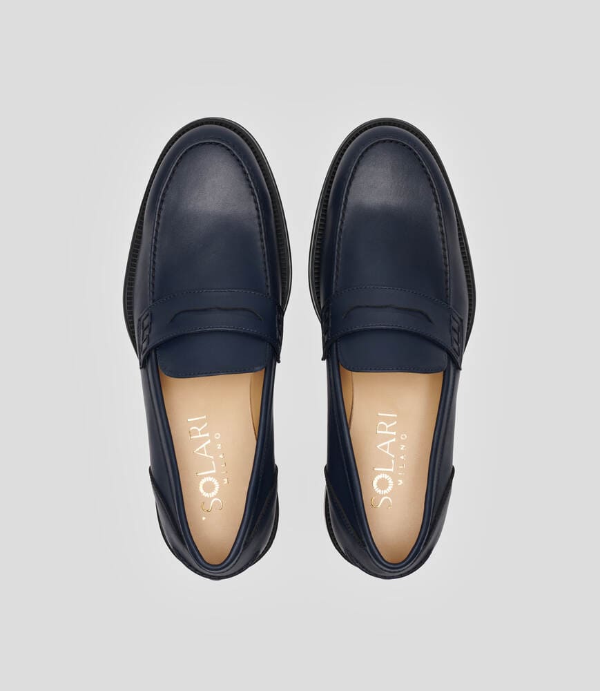 mocassins vegan homme bleu marine