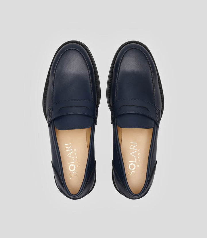 mocassins vegan homme bleu marine