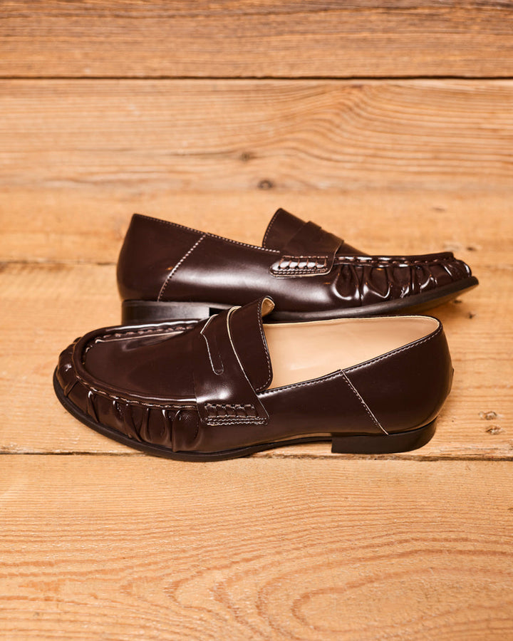Mocassins vegan de la marque Minuit sur Terre, modèle Erable Chocolat