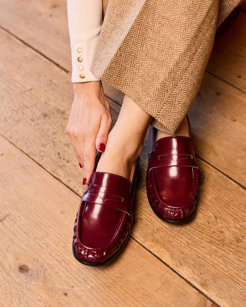 Mocassins vegan de la marque Minuit sur Terre, modèle Erable Grand Cru
