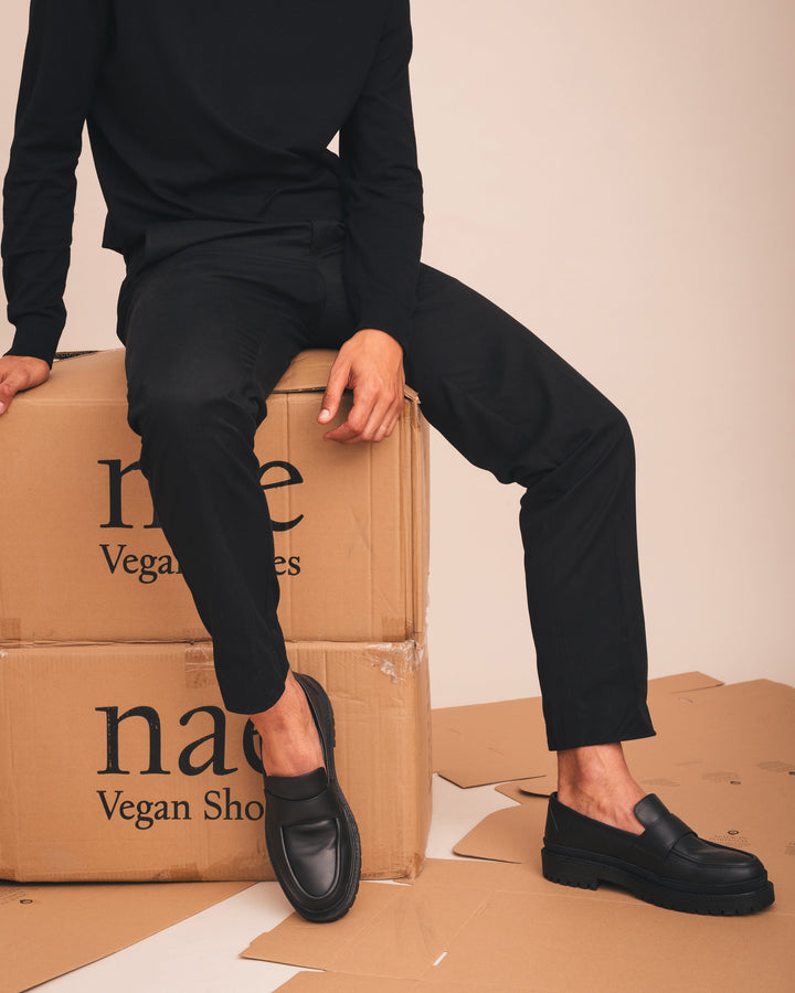 Mocassins noir pour homme de la marque Nae Vegan Shoes