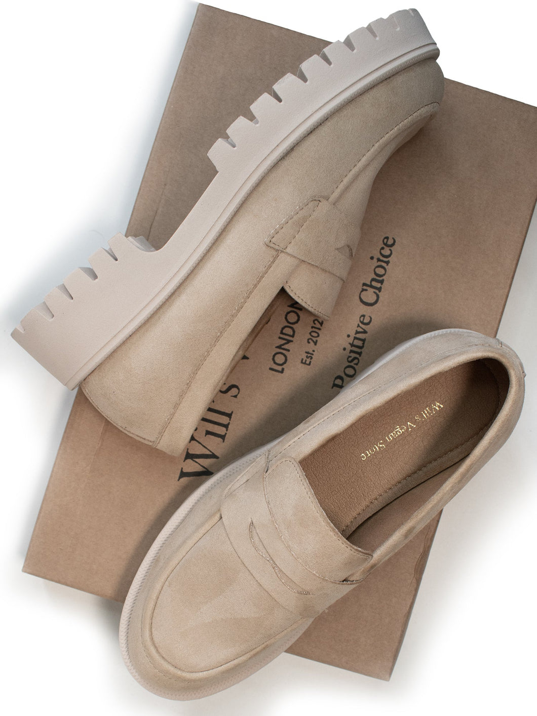 mocassins beige  à semelles épaisses chunky