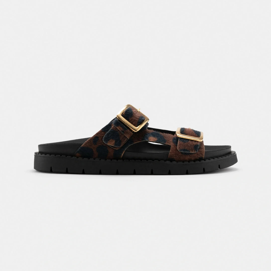 Mule sandale vegan praia leopard