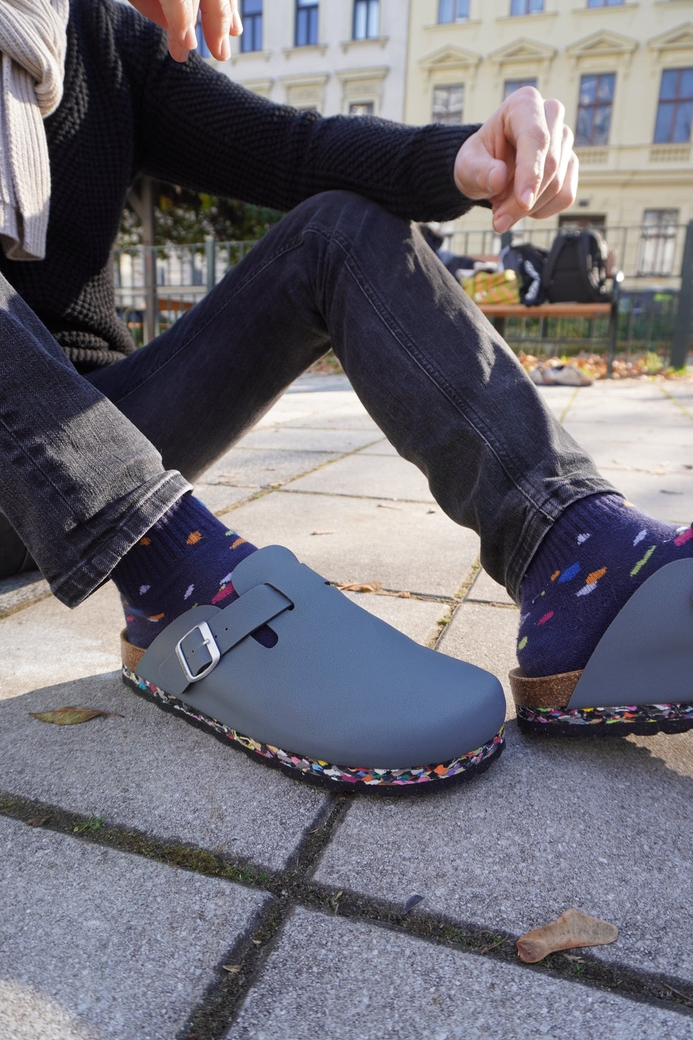 mules vegan grises