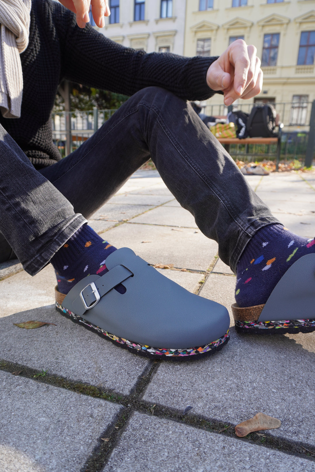 mules vegan grises