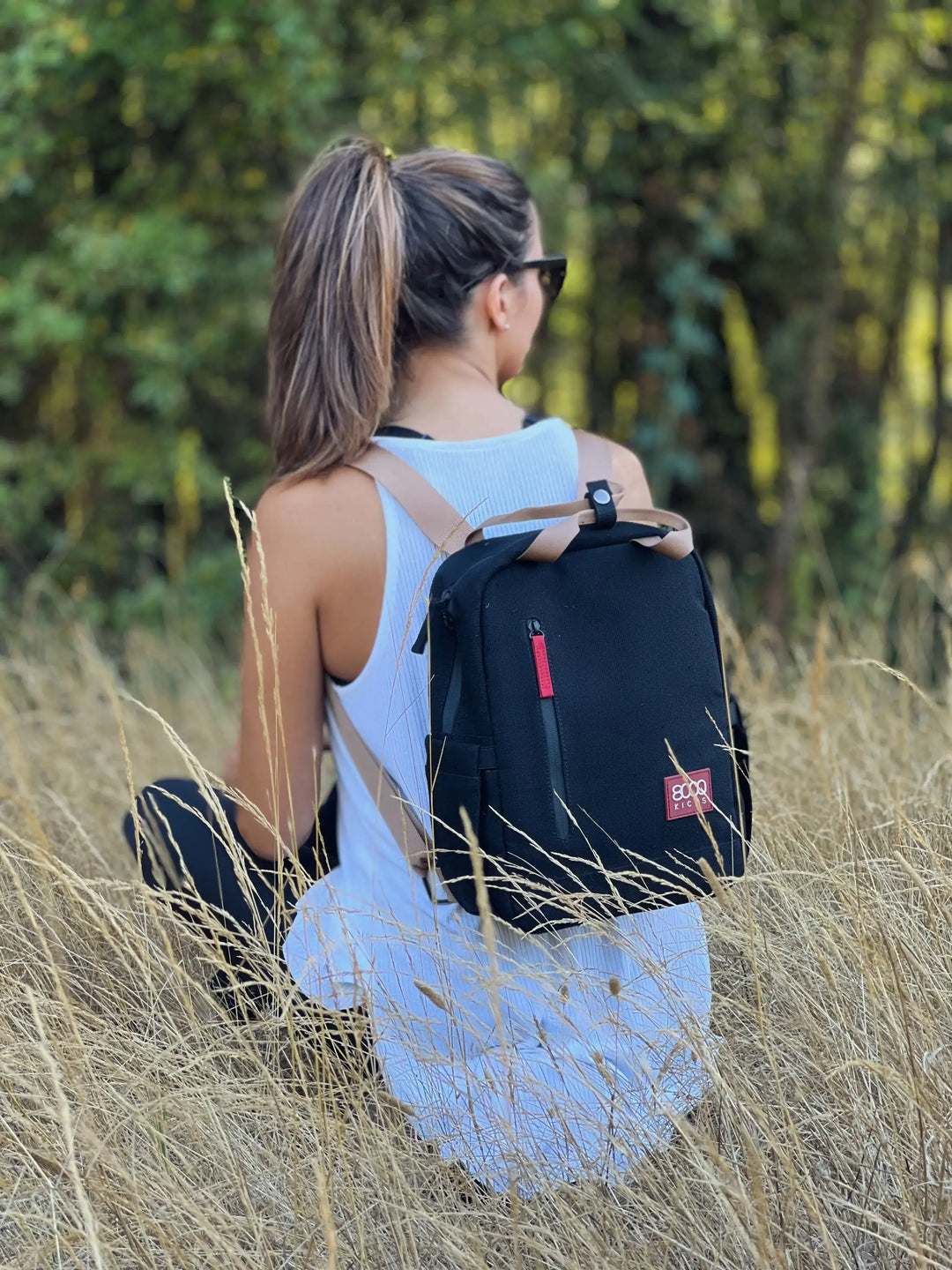 Petit sac à dos vegan en chanvre noir
