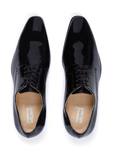 derbies élégante noir verni brillant bout pointu