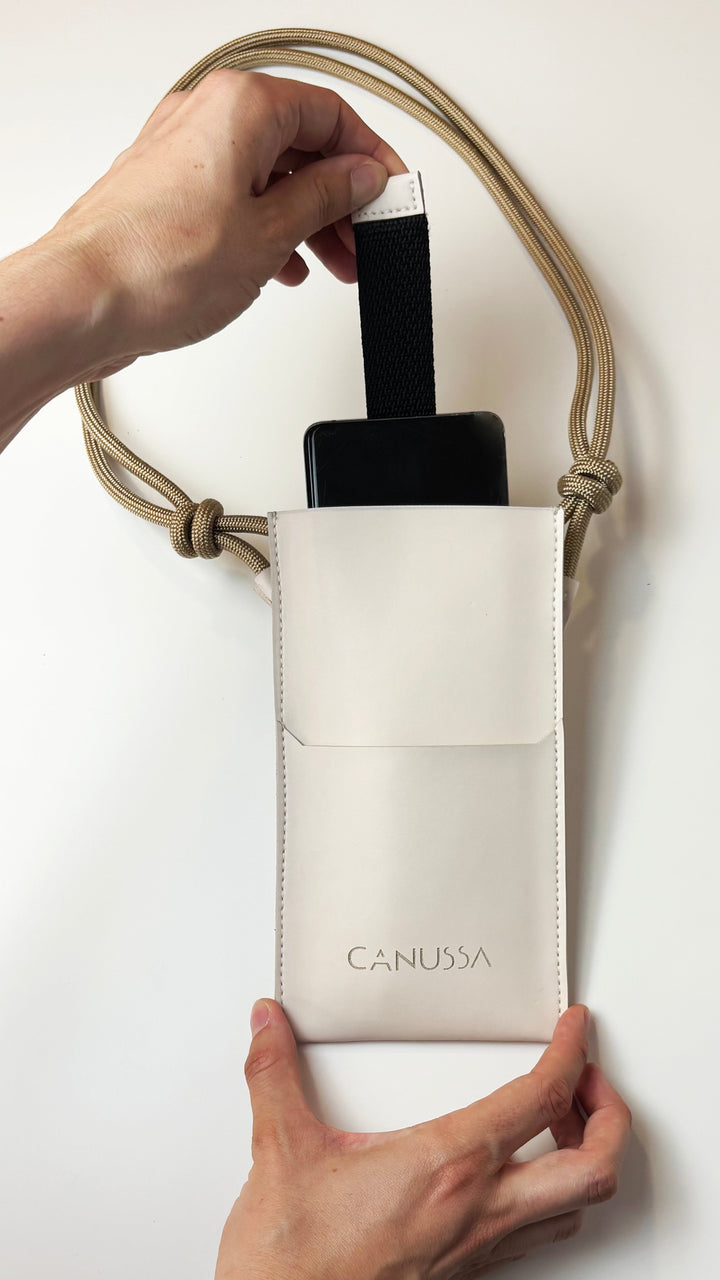 pochette pour téléphone éco responsable crème