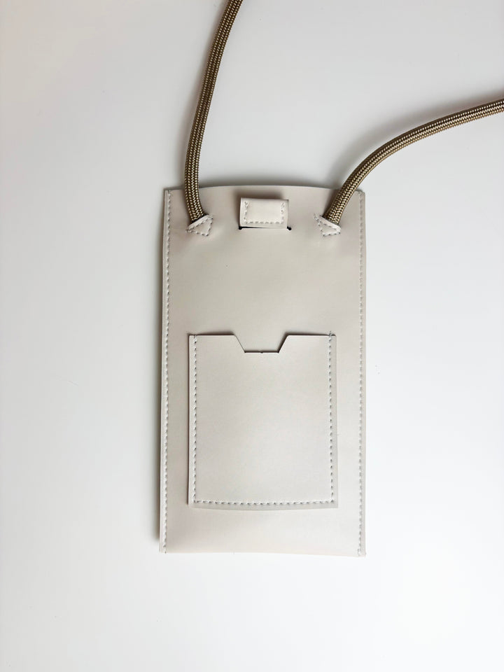 pochette pour smartphone vegan crème