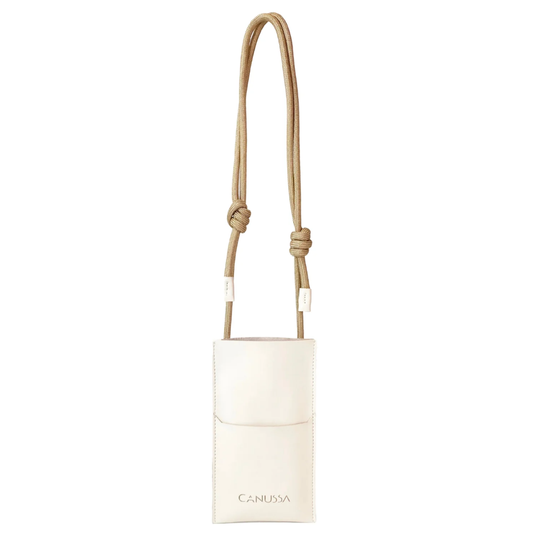 pochette pour téléphone vegan crème 