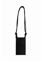 Charger l'image dans la galerie, pochette pour téléphone vegan noir en cuir de maïs