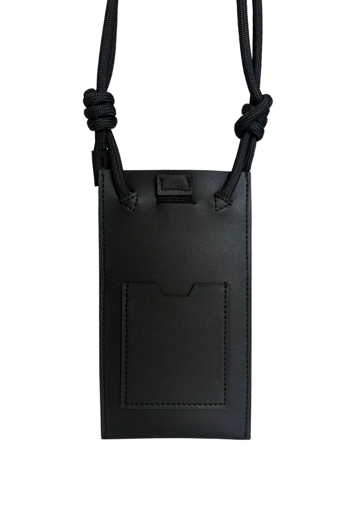 étui pour téléphone vegan noir en cuir de maïs
