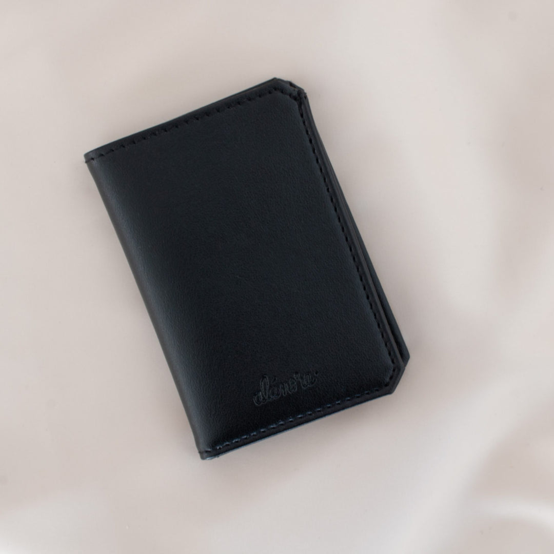 porte-cartes en cuir vegan noir