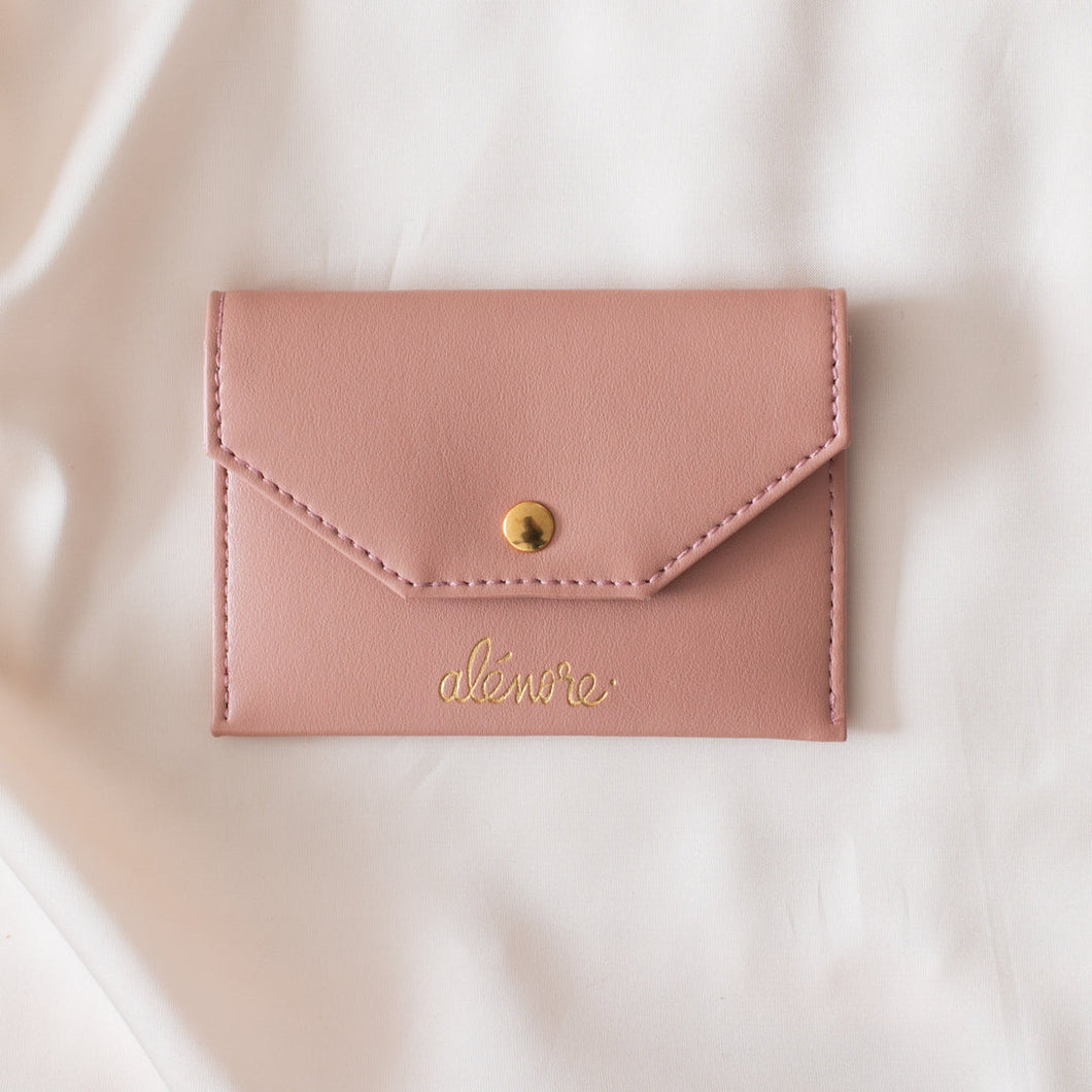 Old pink Bouton d'or card holder