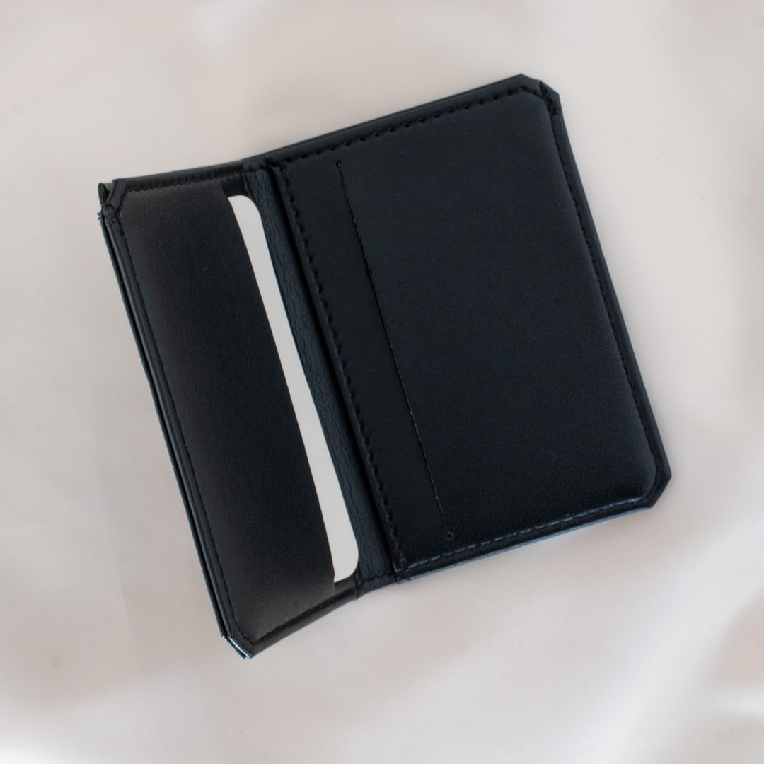 porte-cartes en cuir vegan noir