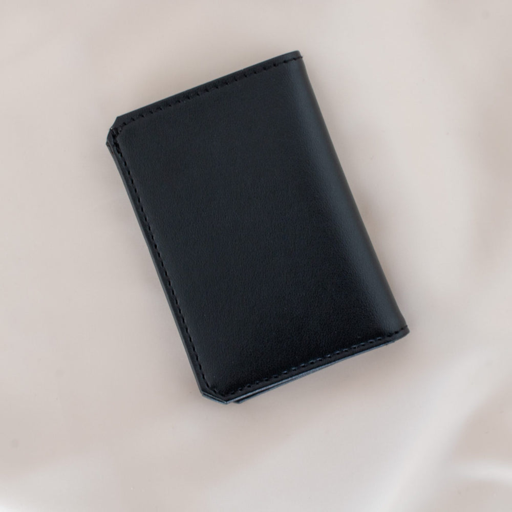 porte-cartes en cuir vegan noir